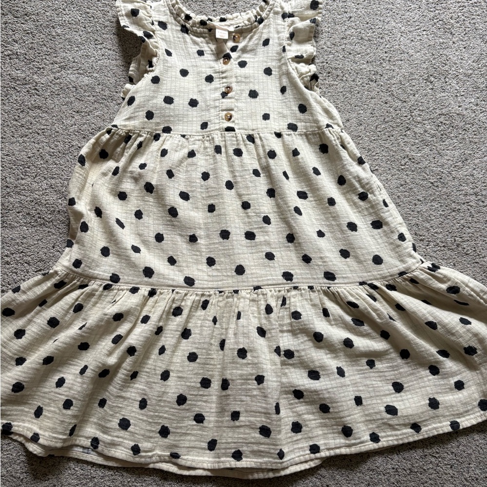 Linen polka dot dress